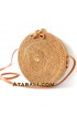 Ata round bag plain pattern with ribbon clip 